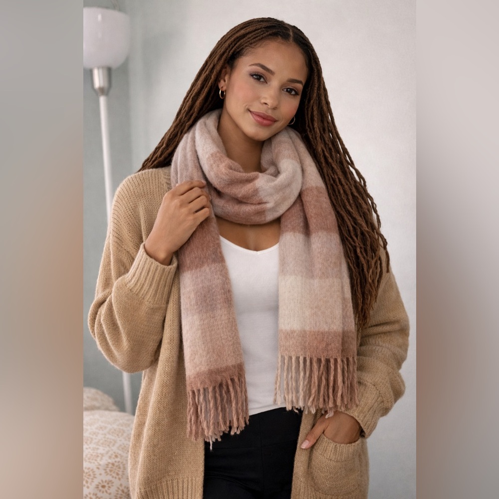 Elegant Beige and Brown Women's Scarf